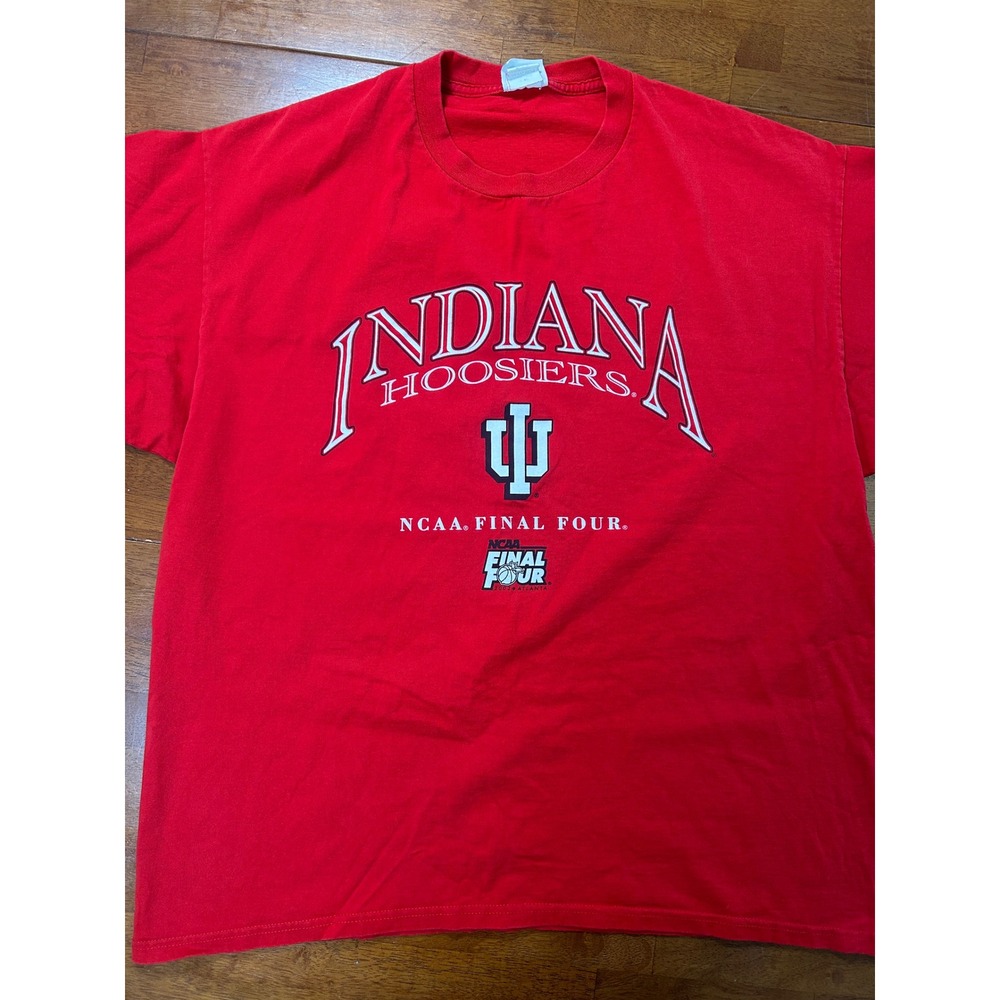 Vintage Lee Sport Shirt Mens 2XL Red Indiana Hoosiers NCAA Final 4 2002 Atlanta